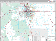 Denver-Aurora-Lakewood Metro Area Wall Map Premium Style